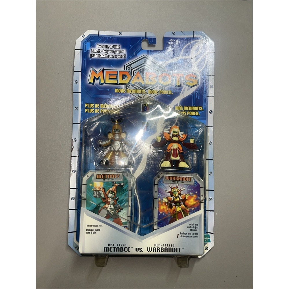 MEDABOTS Metabee vs. Warbandit Action Figures 2002 VTG NIP Hasbro Carded 2-pack